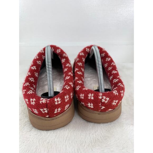 Dearfoams Women’s Clog Slippers Red White Size 9–10 Comfort Indoor Shoes - Picture 3 of 9